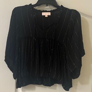 Black Women's Top with Gold Accents